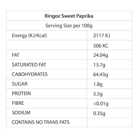 Norda Ringoz Sweet Paprika Crunchy Corn Rings 25G