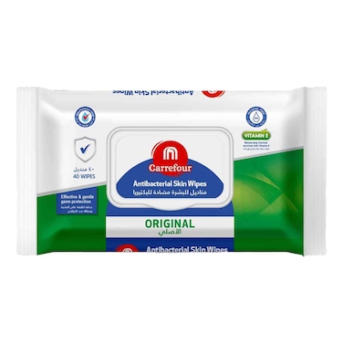Carrefour Original Antibacterial Wipes 40 Count