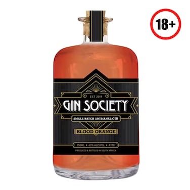 Gin Society Hand Crafted Blood Orange Gin Drink 750Ml