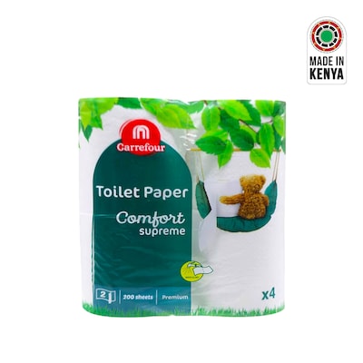 Carrefour Supreme Comfort Toilet Rolls 4 Pieces White