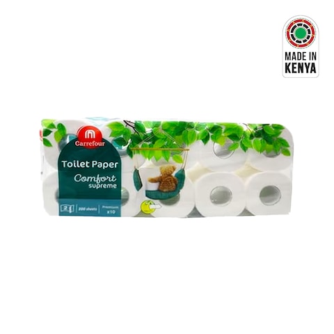 Carrefour Toilet Roll White 10&#39;S