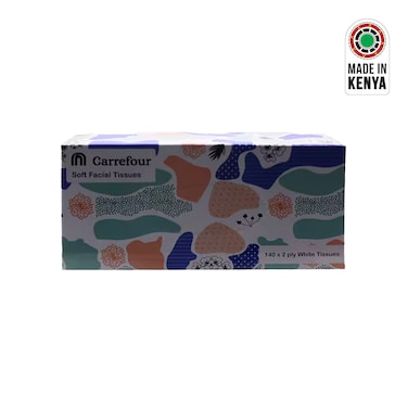 Carrefour Soft Facial Tissues White 140 Pieces