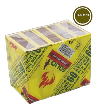 Solio Safety Matches 60 Sticks Pack of 10
