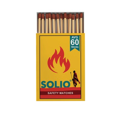 Solio Safety Matches 60 Sticks Pack of 10
