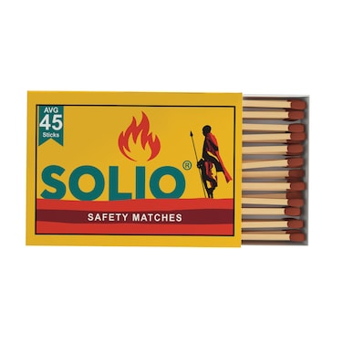 Solio Safety Matches 45 Sticks Pack of 10