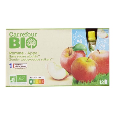Carrefour Apple Fruit Puree 12X90G