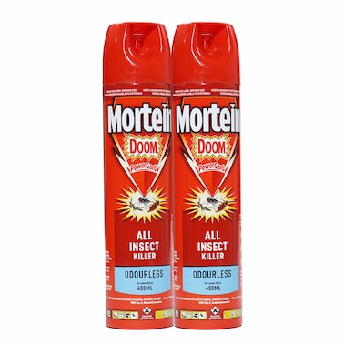 Mortein Insecticide All Insect Killer Odourless (Aiko) Twin 400Ml