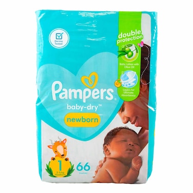 Pampers Newborn Diapers Size 1, 1-5kg  66 Count