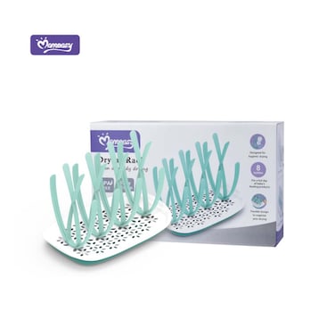 Momeasy 45619 Baby Bottle Drying Rack Blue/White