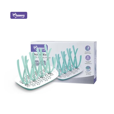 Momeasy 45619 Baby Bottle Drying Rack Blue/White