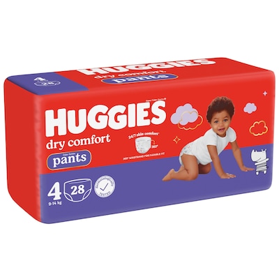 Huggies Dry Comfort Diaper Pants Size 4 9-14Kg 28 Count