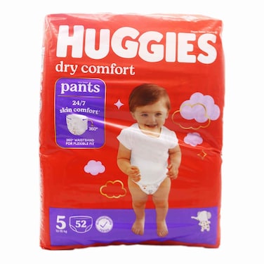 Huggies Dry Comfort Diaper Pant Size 5, 12-15KG 52 Count