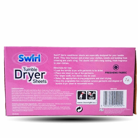 Swirl Tumble Dryer Spring Fresh 35 Sheets