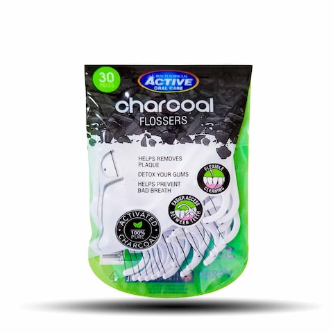 Active Advanced Mint-Waxed Charcoal Floss 30&#39;S