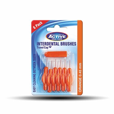 Active Interdental Brushes Orange 6 Pack (0.45Mm)