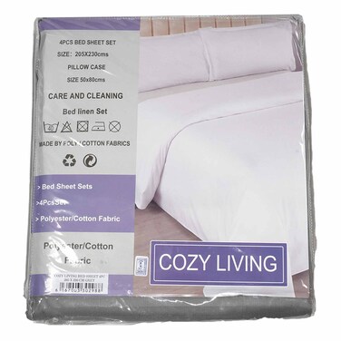 Cozy Living Bedsheet 4Pc Grey Queen