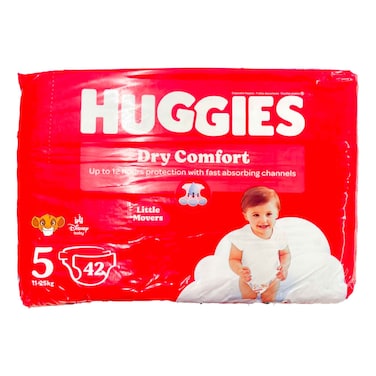 Huggies Dry Comfort Diapers Size 5, 11-25kg 42 Count