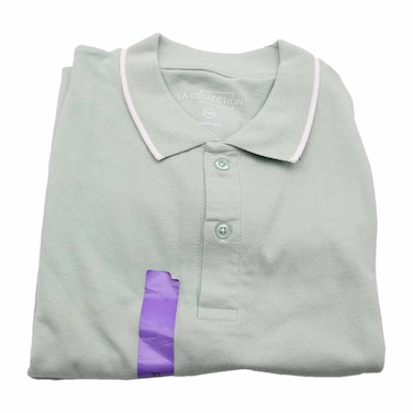 LA Collection Basic Solid Polo_Light Teal_S+