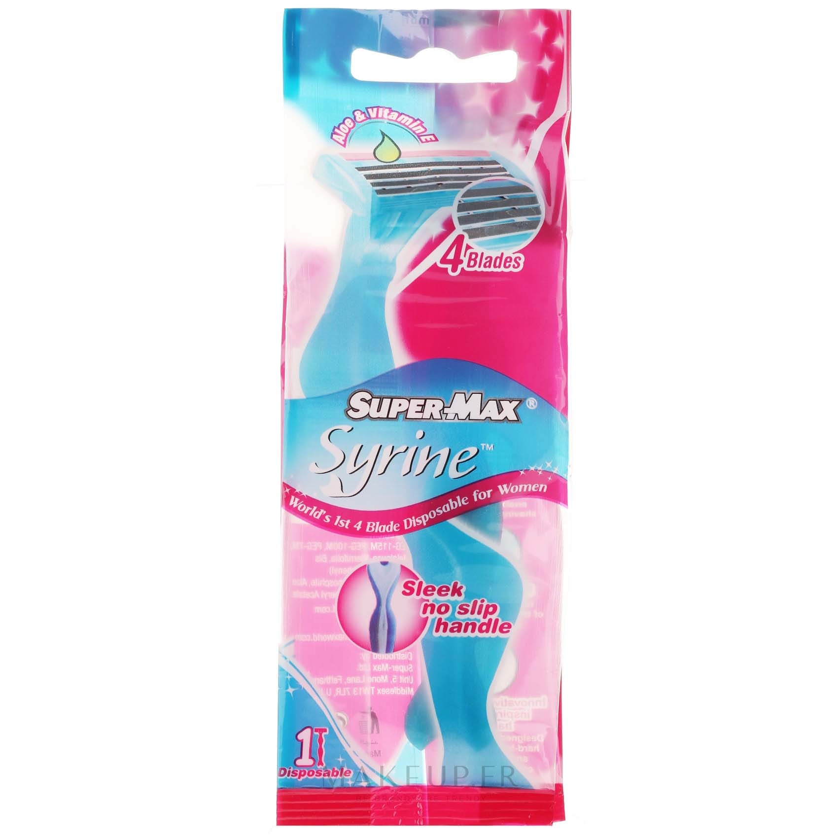 Buy Super Max Syrine 4 Blades Disposable Razors For Women Blue Online ...