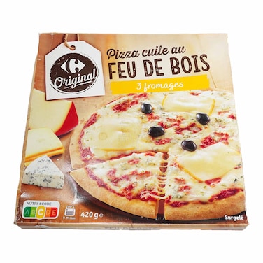 Carrefour 3 Cheese Wood Baked Pizza 420G
