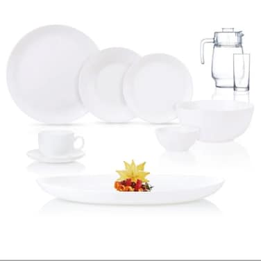 Diwali White 46 Pieces Dinner Set