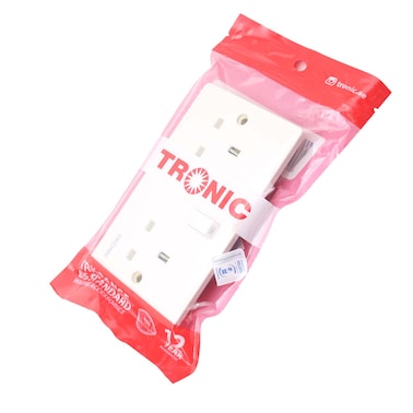 Tronic TRK-5213 Twin Metal Clad Socket 13Amps Grey/White