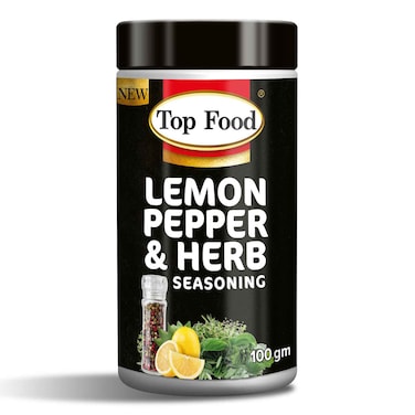 Top Food Lemon Pepper &amp; Herb Seasoning Jar 100g