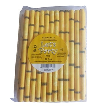 Lets Party Cocktail Paper Straw Brn
