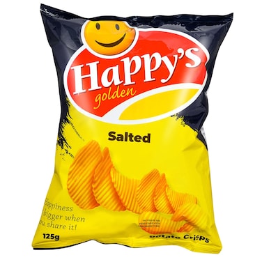 Happys Golden Salted Potato Crisps 125G