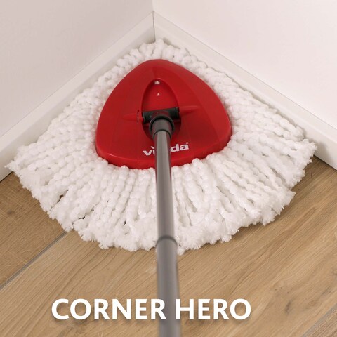 Vileda Turbo Smart Easy Power Spin and Wring Mop and Bucket Set Red &amp; black
