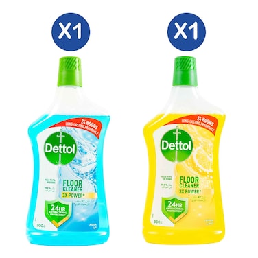 Dettol Multi Action Floor Cleaner Lemon &amp; Aqua 900ml Value Pack