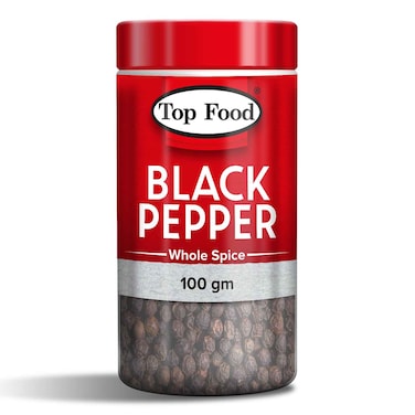 Top Food Black Pepper Whole Jar 100g