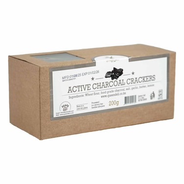 Queen D Active Charcoal Crackers 200g