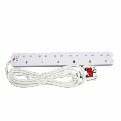 Tlac 6Way Extension Socket 3000WT Pk-1006