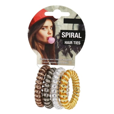 Uncle Bills Spiral Hair Ties 4Pack