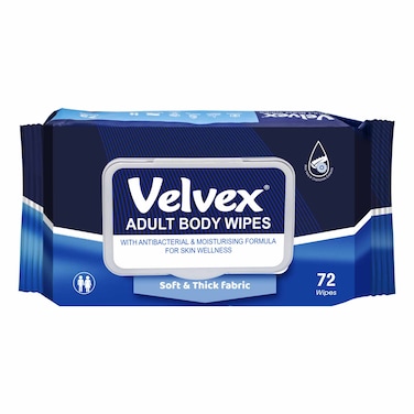 Velvex Adult Body Wipes 72s