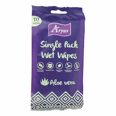 Aryuv Aloe Vera Single Wet Tissue 10s