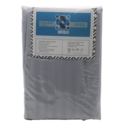 ESTILO PILLOW CASE SATIN STRIPS 2PC