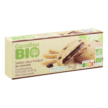 Carrefour Bio Choco Heart Shortbread 155G