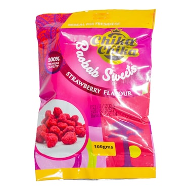 Chika Chika Baobab Sweets Strawberry Flavour 100G (Mabuyu)
