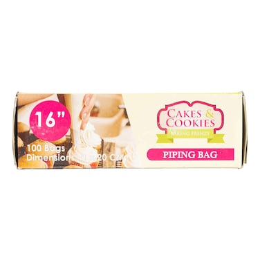 Cakes &amp; Cookies 16 Inch Piping Bags 100 Pieces CC029