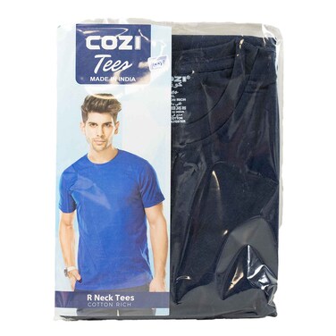 Cozi Men T-Shirt Round Neck Blue