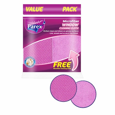Parex Microfiber Window Cleaning Cloth 2 Pieces Pink