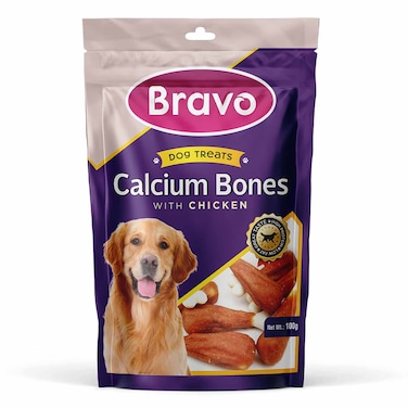 Bravo Calcium Bones With Chicken Dog Treats 100G