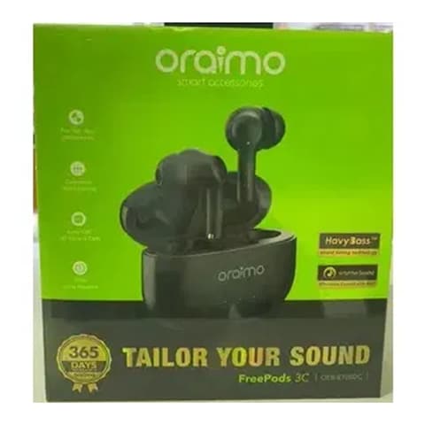 Oraimo Wireless Black Earbuds E104Dc