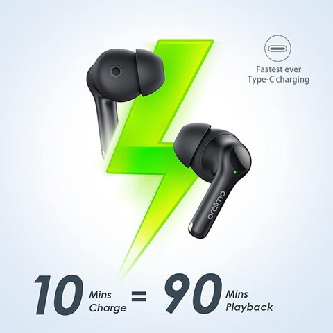 Oraimo Wireless Black Earbuds E104Dc