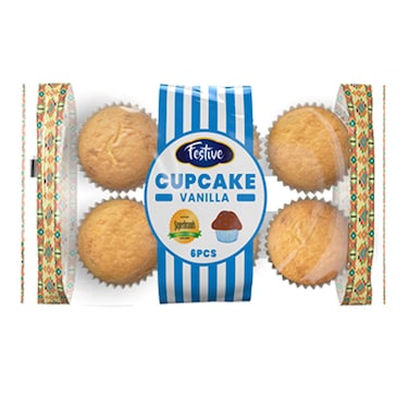 FESTIVE CUPCAKE VANILLA 6PC 250G