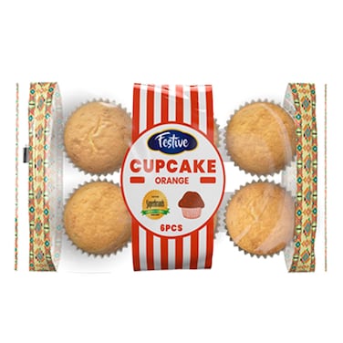 Festive Cupcake Orange 6 Pieces 250G