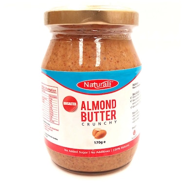 Naturalli Smooth Unsalted Almond Butter 170G