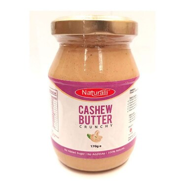 Naturalli Crunchy Unsalted Cashew Butter 170G